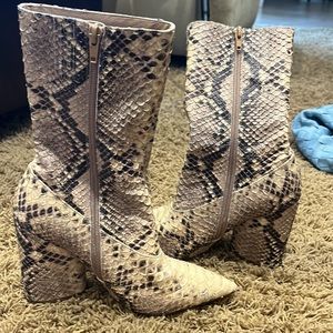 Season 7 leather animal skin booties